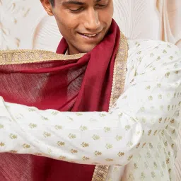 vastramay Men's Elegant Kurta, Pyjama, and Dupatta Set – Classic Ethnic Wear for Weddings & Festive Occasions image 2