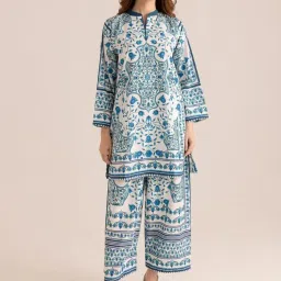 modestouze attires Co Ord Set for Women Stylish Co Order Set for Women - Poly Rayon Long Sleeves Turkish Co Ord Mandarin Neck Floral Print Western Cot, Wear as Office Coat, Travel Coord image 1