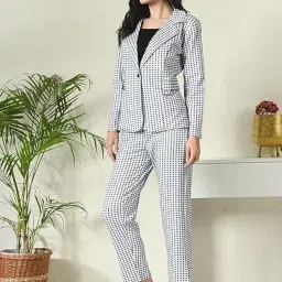 office purple Women Printed Blazer Pant Set- Women's Casual Office Business 3-Piece Printed Suit, Single-Breastered Blazer Camisole and Pant Set image 5