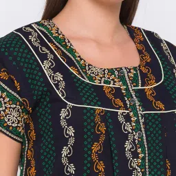 av2 Women's Cotton Floral Maxi Maternity/Feeding Nighty image 4