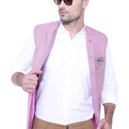 friendhood Traditional Nehru Jacket, Cotton Blend, Brown Waistcoat with Pocket Square, Regular Fit image 5