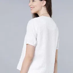 tokyo talkies Women's Square Neck Top | Front Button | Short Puff Sleeves | Chic & Feminine | Casual Wear | Basic | Tops for Woman | Women Tops | Stylish Top image 2