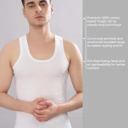 dollar bigboss Men's Solid Regular Fit Vest image 5