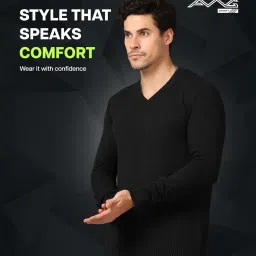 awg all weather gear Men's V-Neck Full Sleeve Sweater | Sweater for Winter | Plain Casual Wear Sweater l Sweater for Men | Pullover for Men | Winter Wear Sweater for Men | Mens Sweater image 2