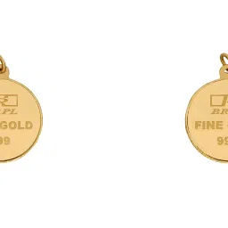bangalore refinery 24k (999) 2.50gm Ganesh + 2.50gm Lakshmi Combo Yellow Gold Pendants (without hook) image 2