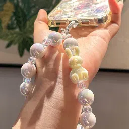 2 Pack Phone Charm, Cute Rabbit Phone Charms for Girls, Fashionable Bag Charms for Handbags, Mobile Charms for Phone Case, Keychain for Girls, Acrylic and Alloy Phone Cover Chain image 5