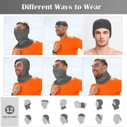 ketkar Unisex Cotton polyester Plain Bandana|Seamless magic headscarf riding mask to keep warm_Free Size(Pack Of 06) image 5