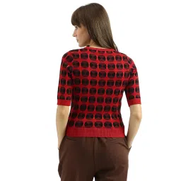 united colors of benetton Round Neck Geometric Sweater image 2