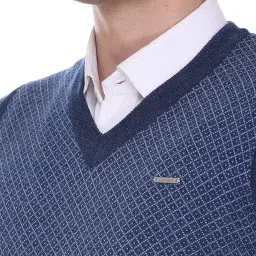 godfrey Men V-Neck Woolen Sleeveless Half Sweater for Winter image 5