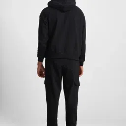 veirdo Fleece Oversized Baggy Fit Drop Shoulder Solid Hoodie & Jogger Co-Ords Set for Men S to 2XL image 5