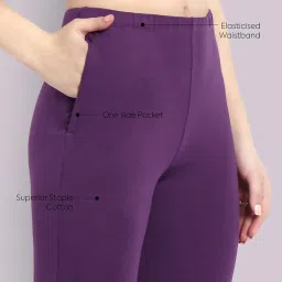 one sky Ankle Length Pocket Leggings – Solid Pattern Mid Waist Comfortable & Trendy Athletic Leggings with Functional Pockets for Women | Perfect for Gifting image 4