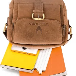 wildhorn Genuine Leather Mini Sling Bag for Men | Compact, Durable & Stylish | Buckle Closure | Front Zip Pocket | 1-Year Warranty image 4