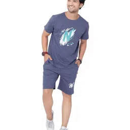 weet Cotton T-Shirt and Shorts Set for Men,Night Wear for Men,Men's Pyjama Set 115 image 2