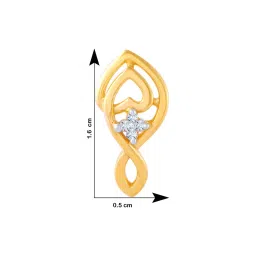 p.c. chandra jewellers 14k (585) Yellow Gold and American Diamond Stud Earrings for Women image 3