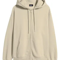 besick Plain Winter Wear Cotton Oversized Baggy Drop Shoulder Hooded Neck Zip Up Zipper for Women image 2