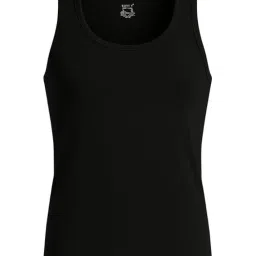 butt-y Men's Super Combed Cotton Round Neck Slim Fit Sleeveless Vest with Extended Length for Easy Tuck || Baniyan for Men || Vest for Men (Pack of 1) Black image 3