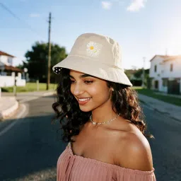 coolshef Bucket Hat | Reversible Double-Sided Daisy Print Fisherman Hats for Women Cap | Foldable Outdoor Sun Hat for Women, Men and Teens – Stylish Summer Travel Cap Multicolour image 5