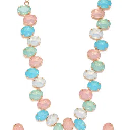 rubans Gold/Rhodium-Plated Stone-Studded Jewellery Set For Women and Girls – Perfect for Weddings and Special Occasions image 4