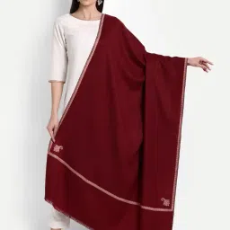 zamour Kashmiri Shawl for Women, Pashmina Style Fine Kingri Embroidery Wool Shawls for Winter image 3