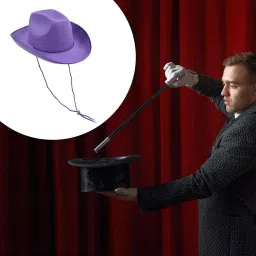 myaddiction Western Cowboy Hat Versatile with Chin Strap for Women Men Photo Props Party Violet image 4