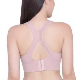 glamoras Women's Nylon Spandex Padded Non Wired Racer Back Sports Bra for Gym, Cardio, Zumba and Yoga | Everyday Active Wear for Girls | Size M to 2XL image 5