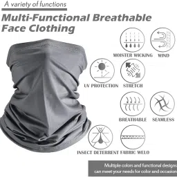 ketkar Unisex Cotton polyester Plain Bandana|Seamless magic headscarf riding mask to keep warm_Free Size(Pack Of 06) image 3