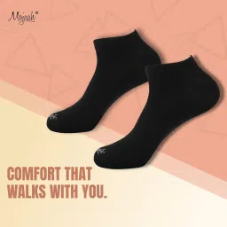 mojaah Fine Sneaker Length Socks for Men Combo Black & White | Cotton Jurab for Man | Gym Socks for Men Workout | Odour-Free Anti-Sweat | Formal & Sports Use | Soft Breathable Fabric image 3