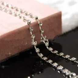 trendytrolley Crystal Diamond Pearl Bra Straps for Women | Adjustable, Stylish & Detachable Decorative Straps for Dresses, Blouses | Premium Decorative Fashion Straps image 5