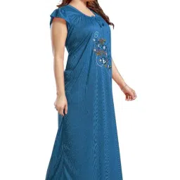 gutthi Hosiery Cotton Maternity Wear Solid Maxi/Nighty/Nightdress/Nightwear for Ladies/Girls/Women | Free Size image 3