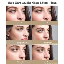 via mazzini 316L Stainless Steel No-Tarnish No-Rusting 3mm Nose Pin Stud For Women And Girls (NR04968) 1 Pair image 3