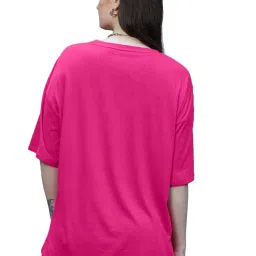 leotude Women Cottonblend Half Sleeve Oversized Regular Fit T-Shirts image 1