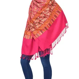 weavers villa Women's Kashmiri Aari Embroided Cashmilon Stoles, Shawls, Wraps (SIZE: 30" X 80") image 3