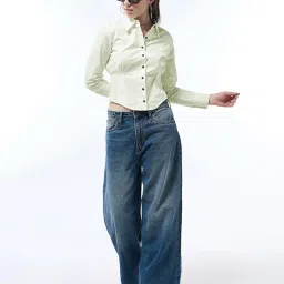 bewakoof Women's Solid Regular Fit Shirt image 3