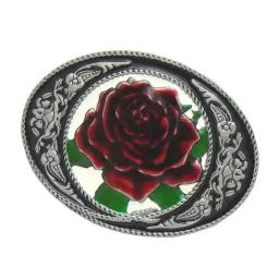 ubervia Big Red Rose Pattern Cowgirl Western Belt Buckle Woman's Gift image 3