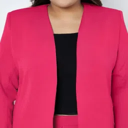 brinns Plus Size Collarless Blazer image 4