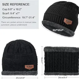 wildstich Cap & Gloves for Men & Women | Soft Knitted Woollen Lightweight Warm Beanie Cap & Gloves | Set of Beanie Cap, Neck Warmer & Winter Gloves for Men & Women | image 4