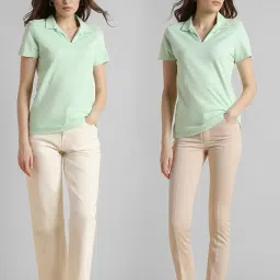 van heusen Women's Polyester Regular Fit Polo T-Shirt image 5