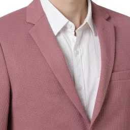 peter england Men's Neo Slim Waffle Knit Blazer image 3