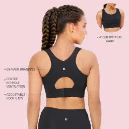 enamor Women's Polyester Wire Free Casual Padded Sports Bra image 2