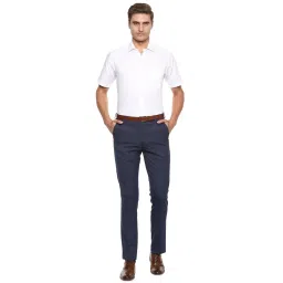 louis philippe Men's Slim Fit Mid Rise Easy to Iron Textured Formal Trouser image 4