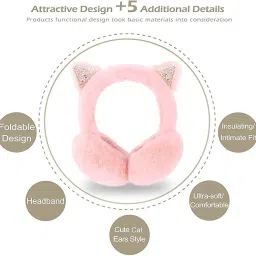 handcuffs Kids Earmuffs Boys Girls Fur Ear Warmers Cute Cartoon Animal Winter Ear Muffs image 5