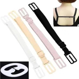 dhmora Bra Strap Elastic Holder Combo - 4 PCS Adjustable Elastic Bra Strap Holder - Anti-Slip Cleavage Enhancer, Bra Strap Converter for Racerback Tops and Dresses(Multicolour) image 4