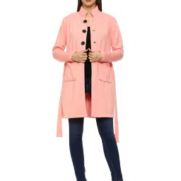 roarers Women Cotton Blend Filish Solid Mid Thigh Coat Overcoat For Winter image 4