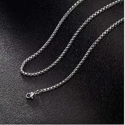 the men thing 3mm Rounded Box Chain Stainless Steel 18 to 24inch Necklace for Men & Boy image 4