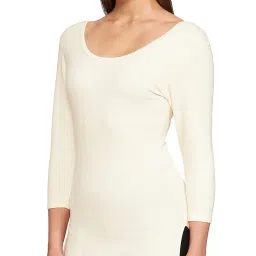 dixcy slimz Women's Thermal Quilt- Extra warm with heat wrap tech 3/4 Sleeve Solid T-shirt image 2