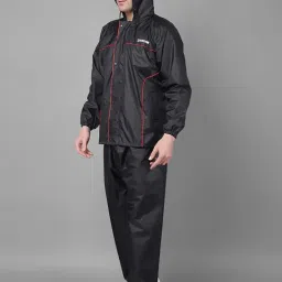 dollar Men PVC Full Sleeve Solid Reversible Sporty Raincoat Set With Adjustable Hood and Pocket image 5
