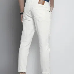 the indian garage co Men's Stretch Fit Mid Rise Carrot Fit Solid Mid-Rise Stretchable Jeans image 2