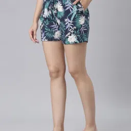 go colors Women's Navy Viscose Printed Lounge Shorts image 1