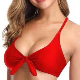 aayan baby Women's Deep Neck Bikini Set with Ruffled High Waist Bottom – Stylish Swimwear for Beach & Pool image 3