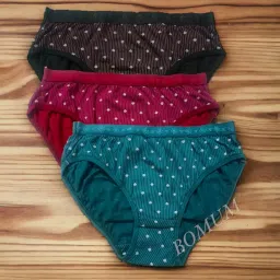 bonum Women's Underwear Cotton, Low Rise Bikini, Cheeky Panties, Sexy Hipster (428 No Top-Pack of 3Pcs) image 2